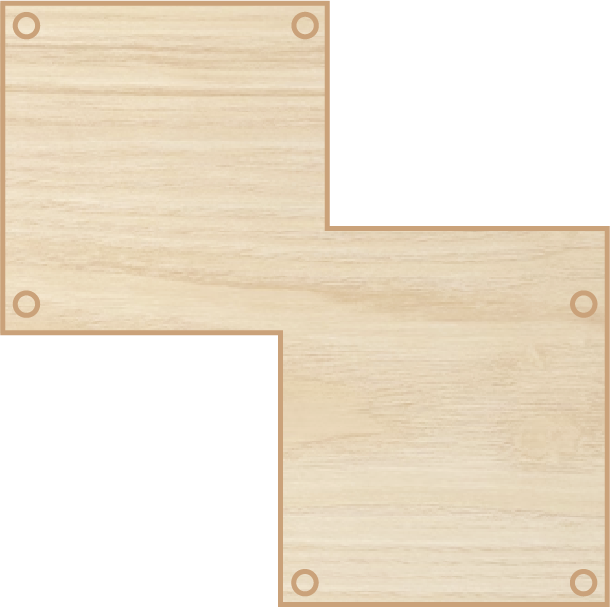 Image représentant une plaque en bois avec des trous aux coins