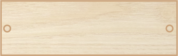 Image représentant une plaque en bois avec des trous aux coins